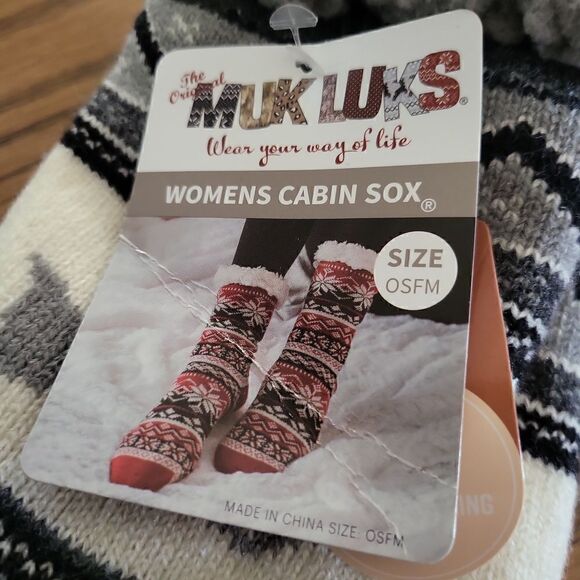 New Muk Luks warm fleece lined cabin sox - Picture 1 of 5